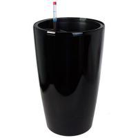Кашпо PLANTA VITA "Vase Silk black" с автополивом (пластик), D33xH57 см