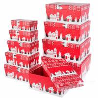 Набор коробок подарочных "Новогодняя" (картон), 16,5x28,2xH36,4 см, 7,7x10,2xH17,7 см (10шт)