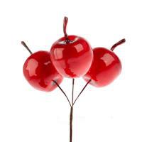 Набор фигур на вставке "Яблоко глянец", 3,5 см, пучок 3 шт