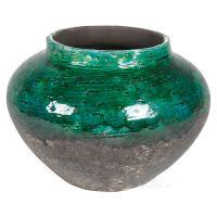Ваза Indoor Pottery Jar Lindy Green Black, D28хH20см