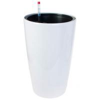 Кашпо PLANTA VITA "Vase Silk white" с автополивом (пластик), D34xH56 см