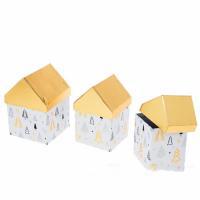 Набор коробок подарочных "Новогодний домик" (картон), 11,5x11,5xH15,7 см, 10x10xH14,7 см, 8,5x8,5xH1