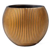 Ваза Capi Nature Groove Vase Ball Black Gold, D17xH14см