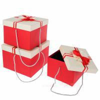 Набор подарочных коробок с бантом 19x19xH14 см, 21x21xH16 см, 24x24xH18 см (3шт)