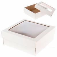 Коробка с окном (крафт), 15х15хН6 см