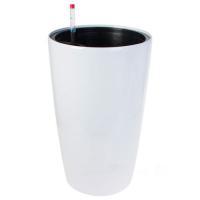 Кашпо PLANTA VITA "Vase Silk white" с автополивом (пластик), D33xH57 см