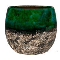 Кашпо Indoor Pottery Pot Lindy Green Black (per 4 pcs.), D19хH16см