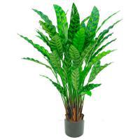 Растение искусственное "Калатея" в кашпо,55 веток, H82 см