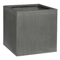 Кашпо Ridged Vertically Block M Dark Grey, 40х40хН40см