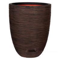 Ваза Capi Nature Rib NL Vase Elegant Low Dark Brown, D36хН47см