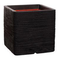 Кашпо Capi Nature Rib NL Planter Square Black, 50х50хН50см