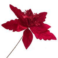 Цветок искусственный Пуансеттия (ткань), 55см