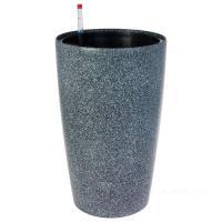 Кашпо PLANTA VITA "Vase Stone gray" с автополивом (пластик), D33xH56,5 см