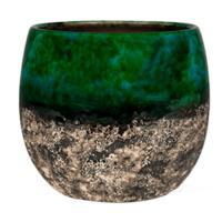 Кашпо Indoor Pottery Pot Lindy Green Black (per 6 pcs.), D16хH13см