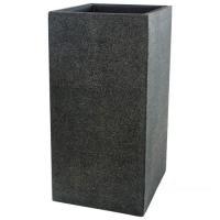 Кашпо полистоун Nobilis Marco "Rock2-gray Column", 40х40хH80 см с тех.горшком