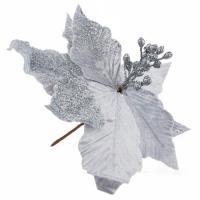 Цветок искусственный "Пуансеттия" (ткань), 20см