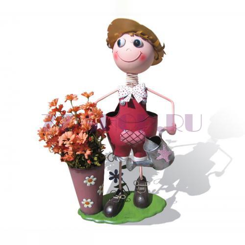 Уличная подставка для цветов - кашпо Девочка с лейкой
